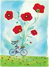 Carte de souhaits sans texte - Vélo fleuri